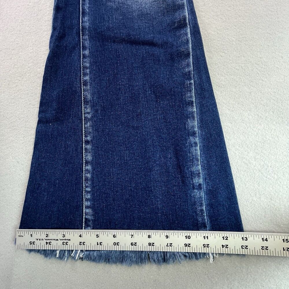 KanCan Kurvy Mid Rise Super Flare Jeans Women 28 Blue Denim Raw Hem Boho Hippie - Picture 14 of 14